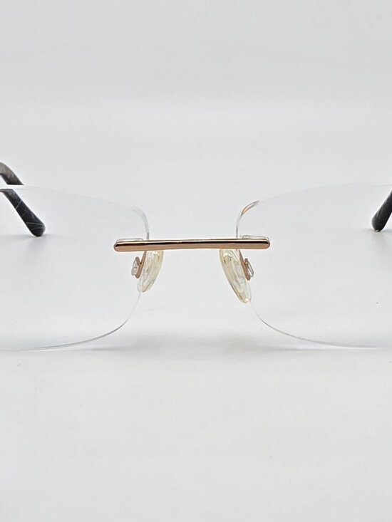 Bvlgari BV 2184B Gold Black Rhinestone Rimless Eyeglasses Frame Italy 52-17-140 main image 9